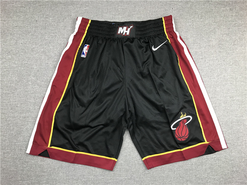 Men 2022 NBA Miami Heat black shorts style 2